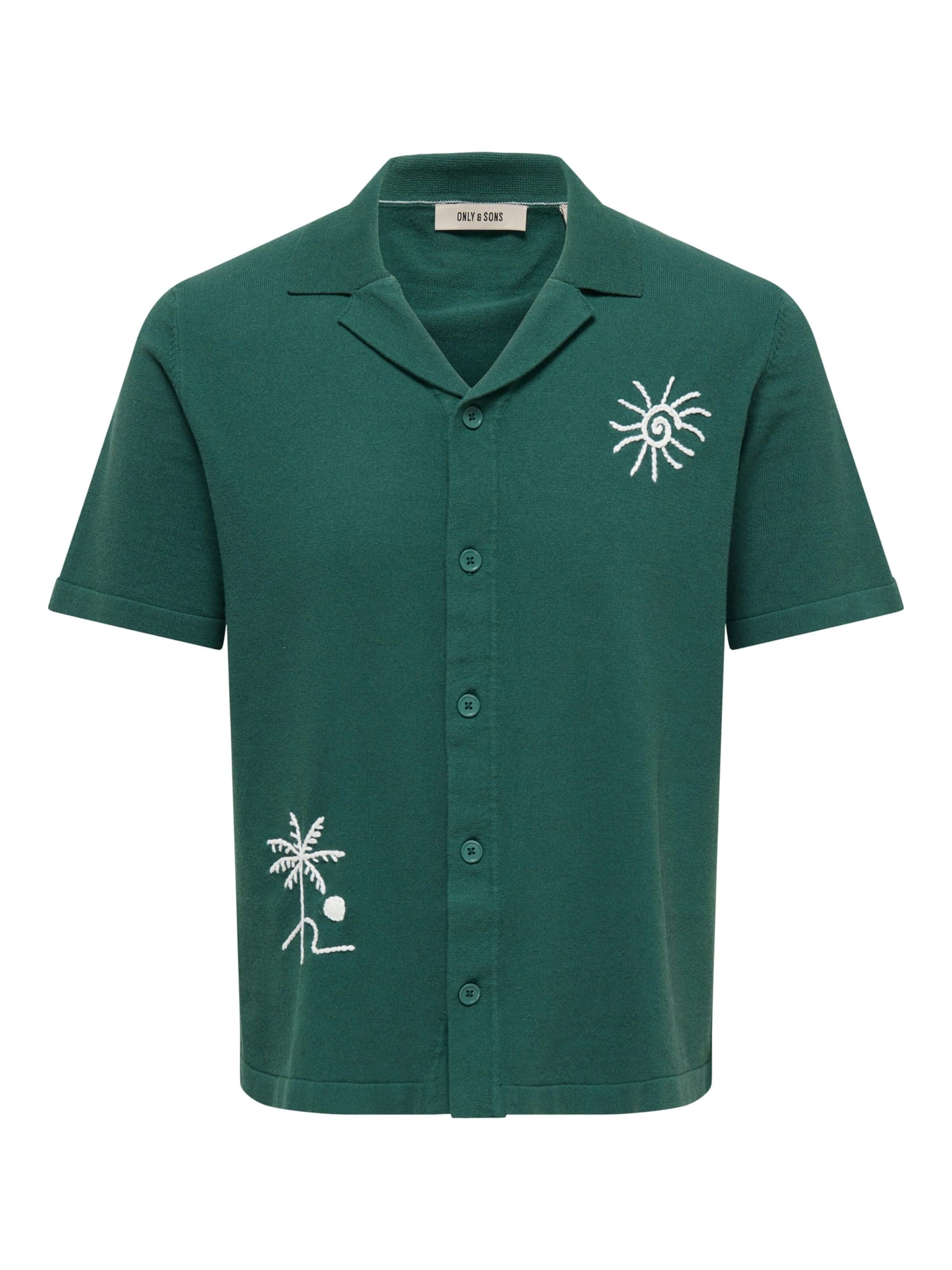 Only & Sons Comfort fit Button Up Shirt 'Milo' in Green: front