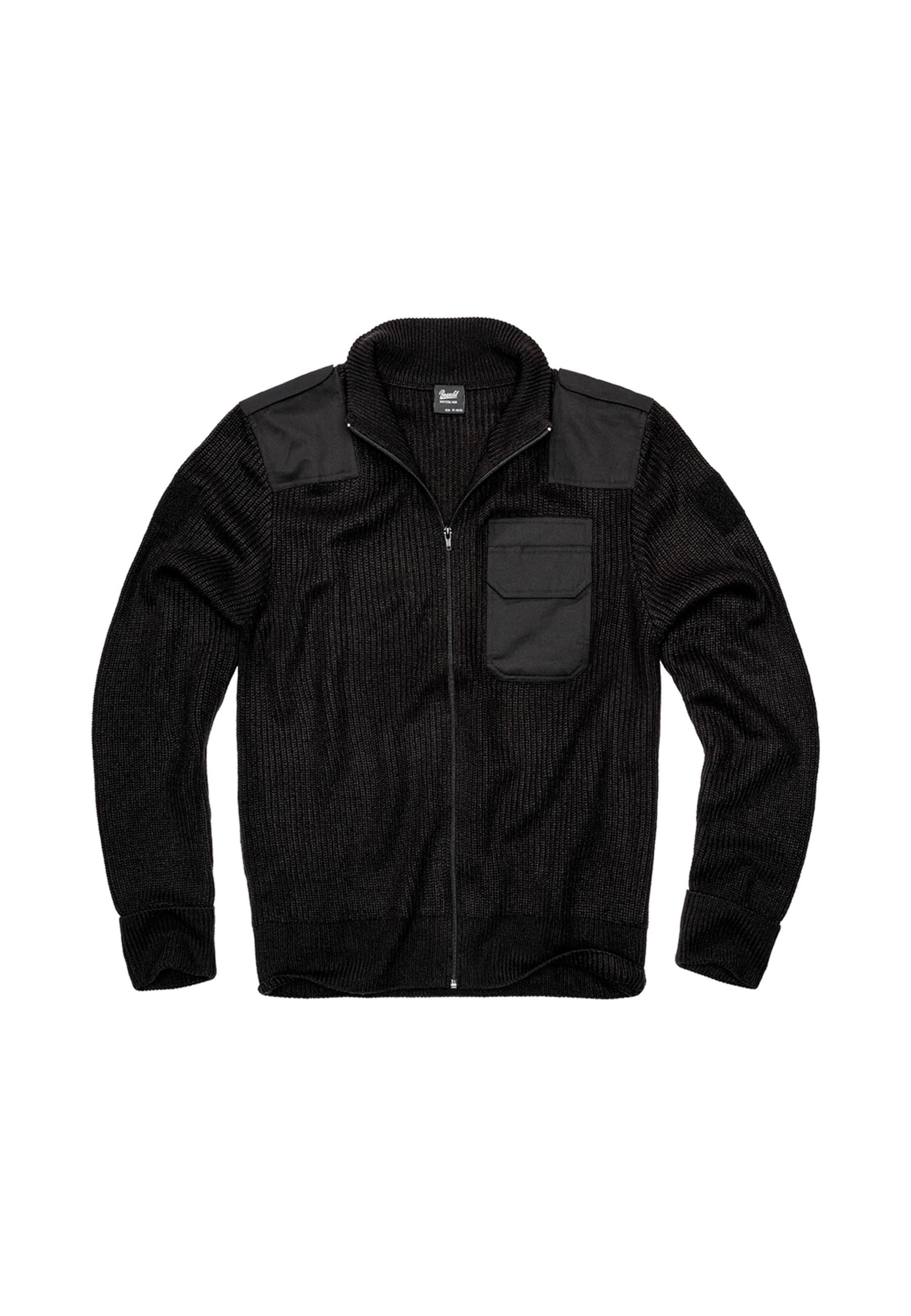 Brandit Strickjacke in Schwarz: Vorderseite