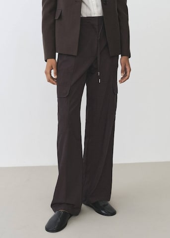 MANGO Loose fit Cargo Pants 'Wolly' in Brown: front