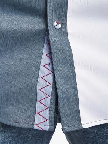 Jan Vanderstorm Comfort fit Overhemd 'Thjorven' in Blauw