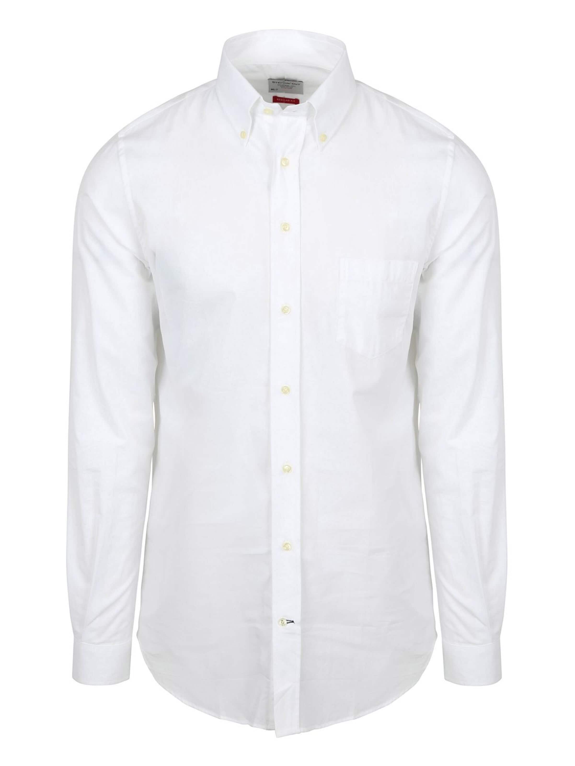 Steppin' out Regular fit Button Up Shirt in White: front