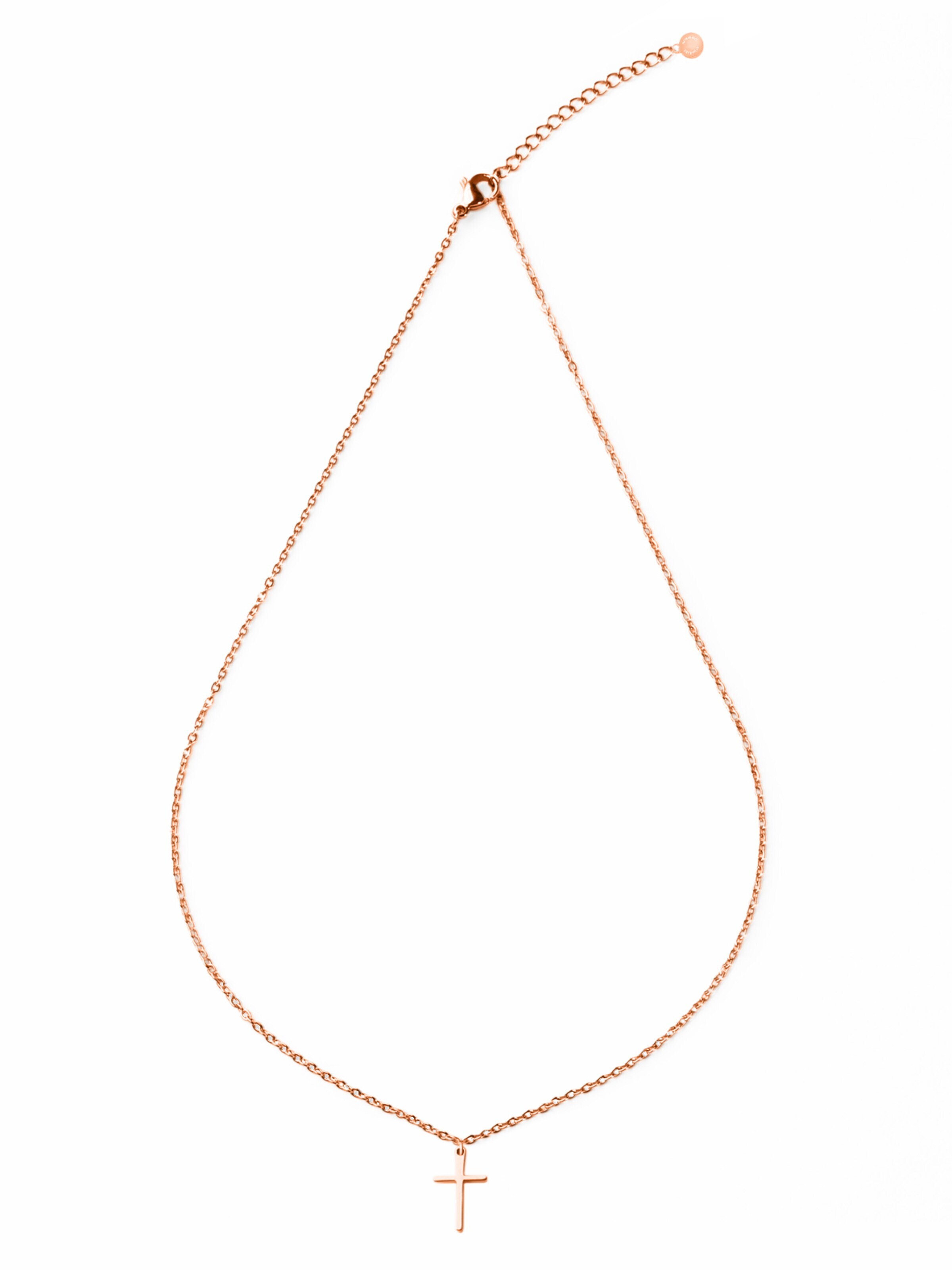day berlin Necklace 'Cross fine' in Gold: front