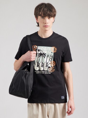 Maglietta 'Travel Guitar' di Ben Sherman in nero: frontale