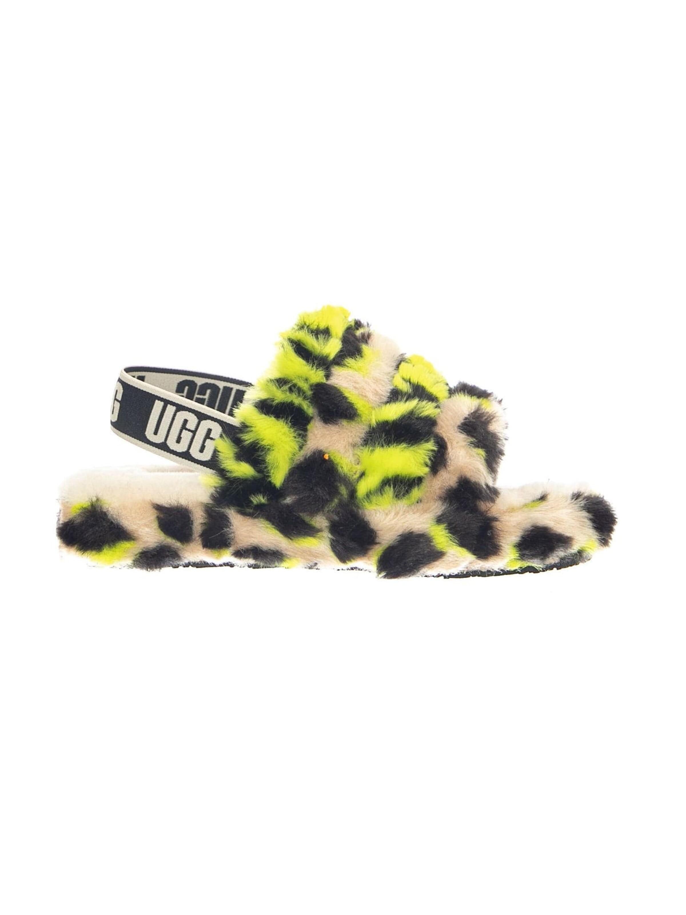 Sandales 'Fluff Yeah Animalia Key Lime K' UGG en mélange de couleurs : devant