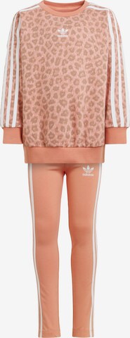 ADIDAS ORIGINALS Sweat suit 'Animal Allover Print And' in Pink: front