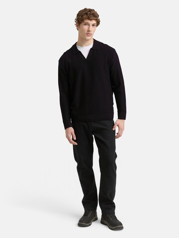 TOM TAILOR DENIM Pullover in Schwarz