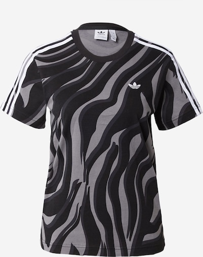 ADIDAS ORIGINALS Μπλουζάκι 'Abstract Allover Animal Print' σε γκρι / σκούρο γκρι / μαύρο / λευκό, Άποψη προϊόντος