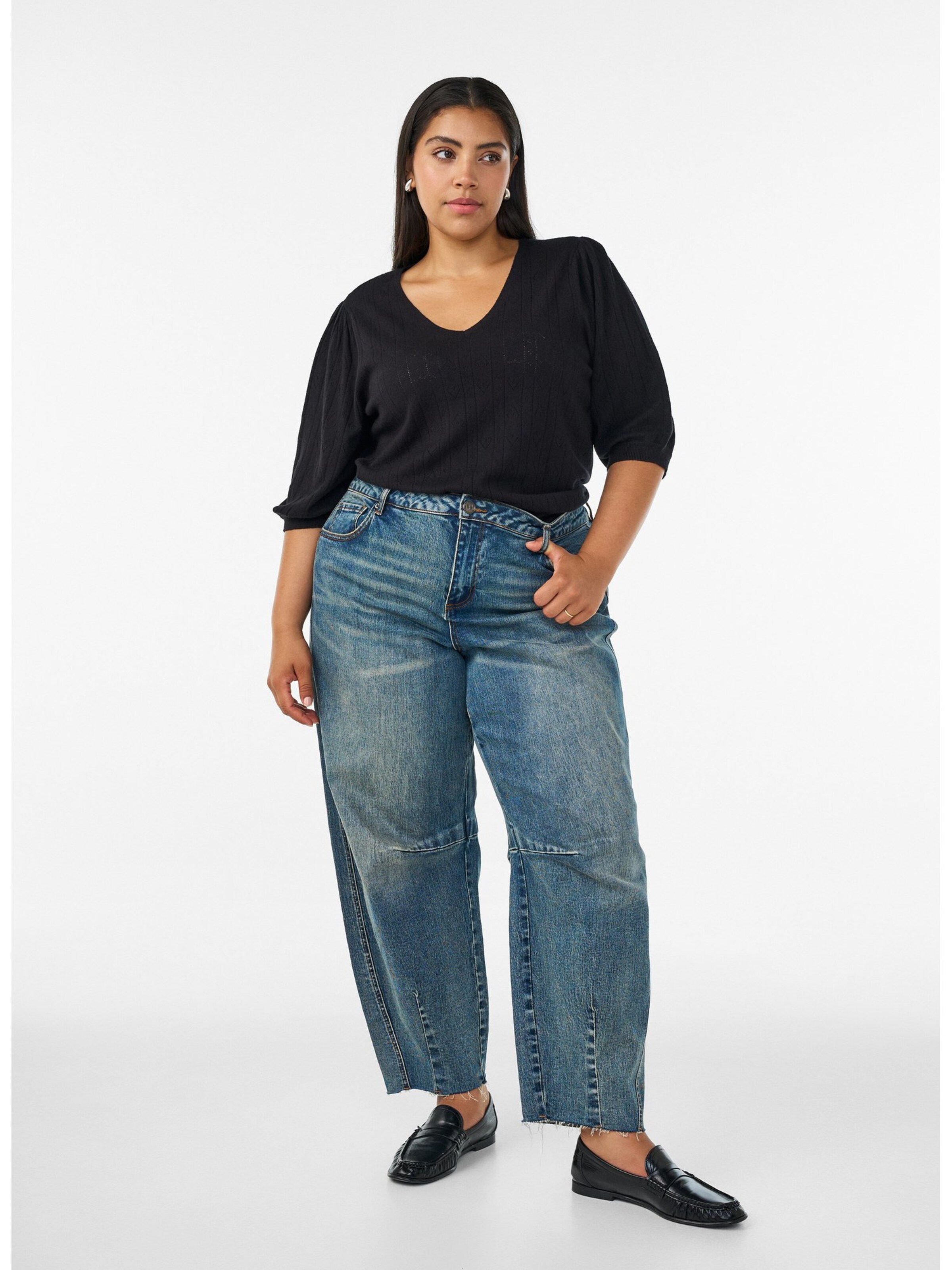 Zizzi Blouse 'MELLA' in Zwart