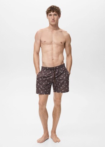 MANGO MAN Swim Trunks 'Veleros' in Brown
