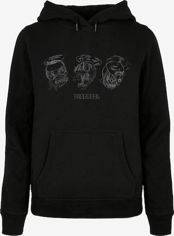 ABSOLUTE CULT Sweatshirt 'Deadpool - Zombie Head' in Schwarz: predná strana