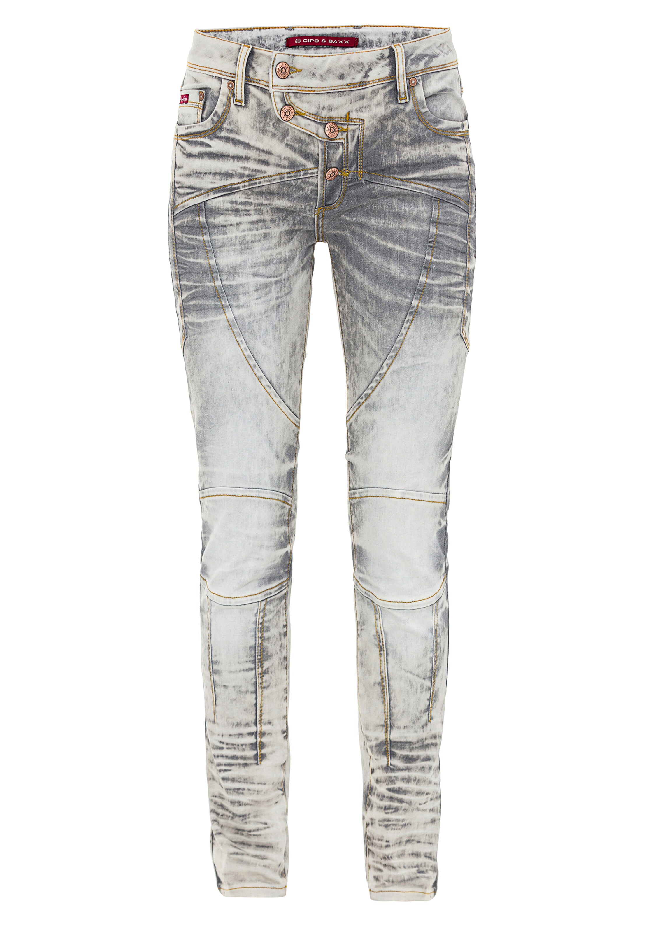 CIPO & BAXX Slimfit Jeans 'WD502' in Grijs: voorkant