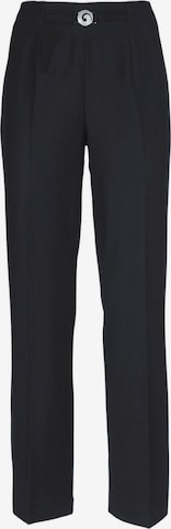 Goldner Regular Pleated Pants 'Martha' in Black: front