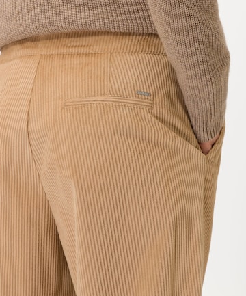 BRAX Loose fit Pleat-Front Pants 'Melo' in Brown