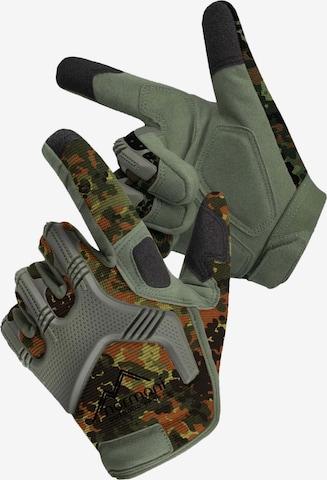 normani Full Finger Gloves 'ARMY' in Green: front