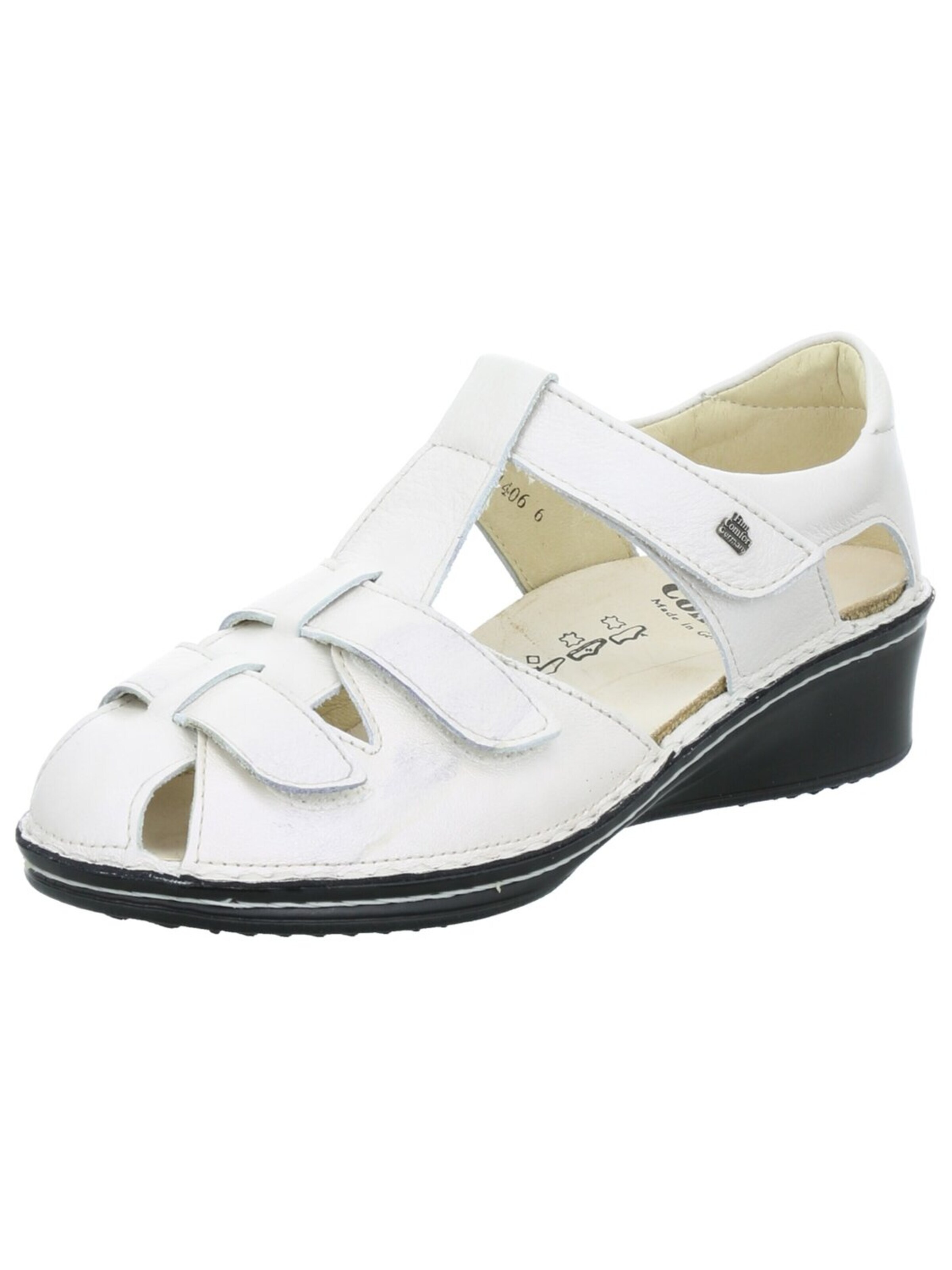 Sandales 'Sandalette Damen 2666-275095 Echtleder in metall' Finn Comfort en blanc : devant