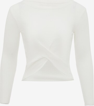 leo basics Sweater in White: front