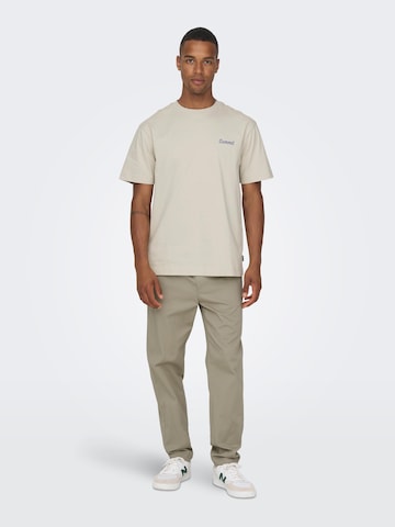 Regular Pantalon chino 'LOU' Only & Sons en gris