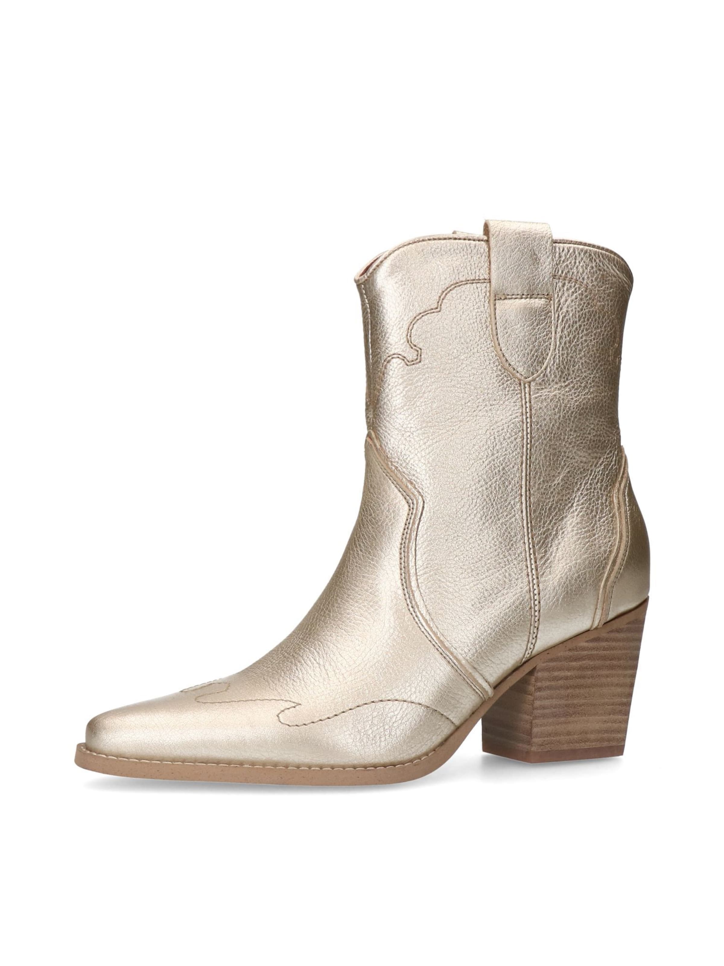 MANFIELD Bottes de cowboy en or, Vue avec produit