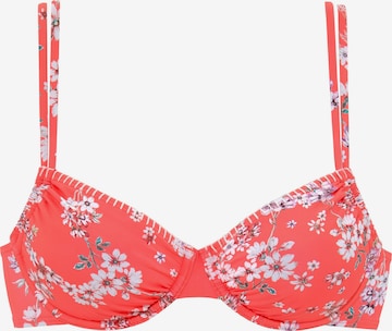 T-shirt Top per bikini 'Ditsy' di SUNSEEKER in arancione: frontale