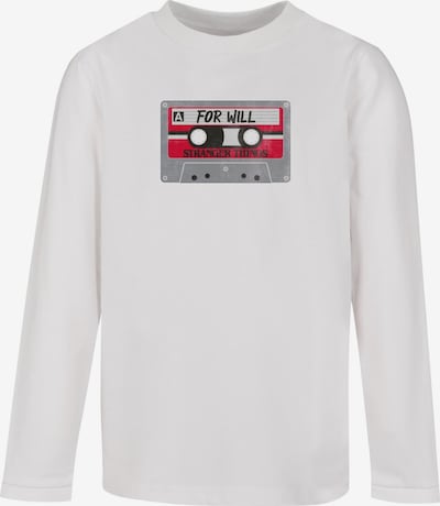 ABSOLUTE CULT Shirt 'Stranger Things - Cassette For Will' in Grey / Red / Black / White, Item view