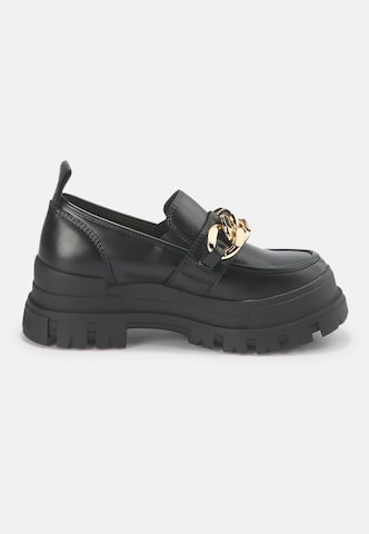 BUFFALO Slippers 'ASPHA LOAFER CHAIN' i svart