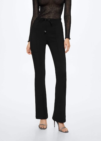 MANGO Flared Pleated Pants 'Nancy' in Black: front