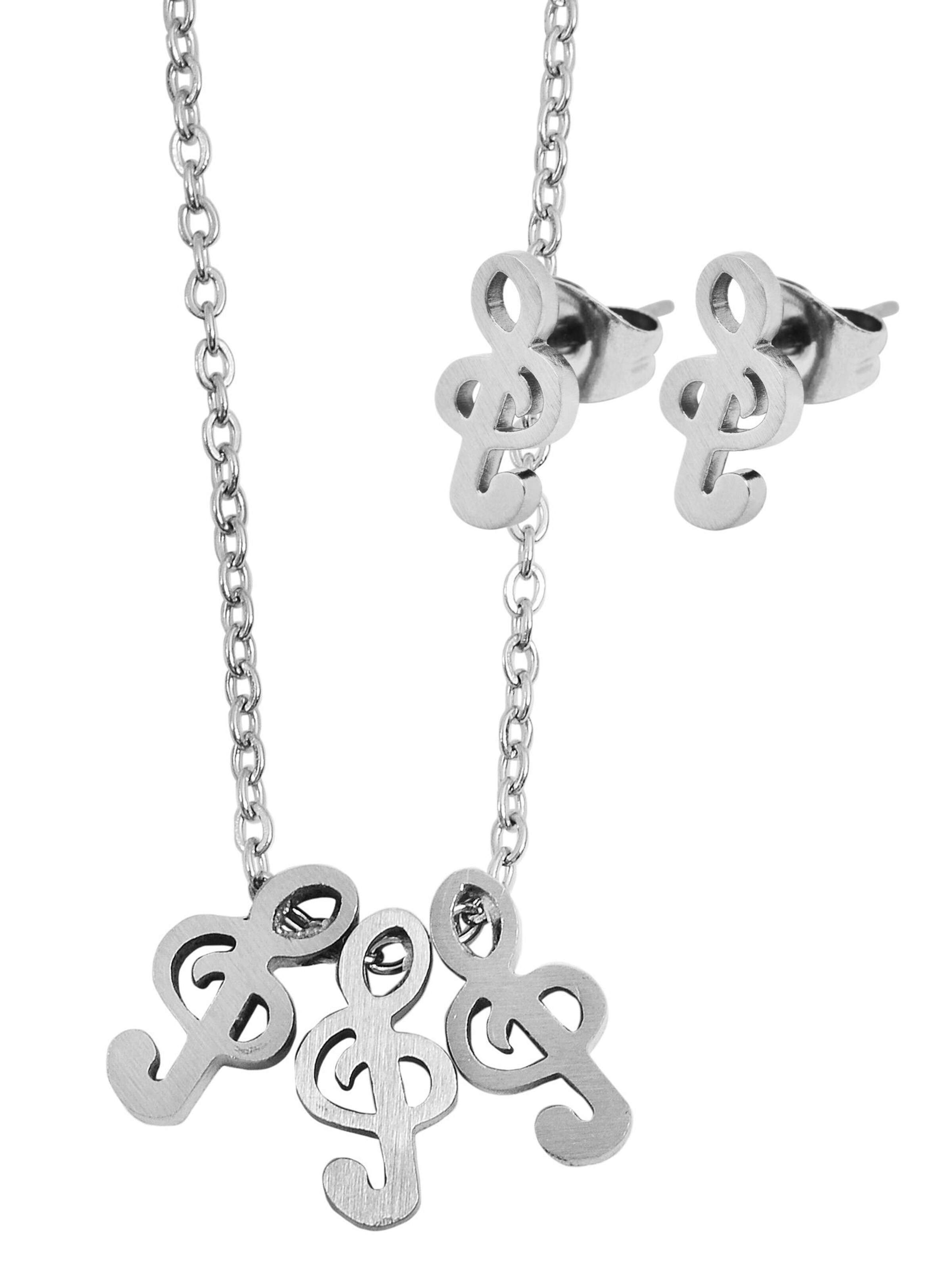 Akzent Jewelry Set 'Edelstahl silber' in Silver: front