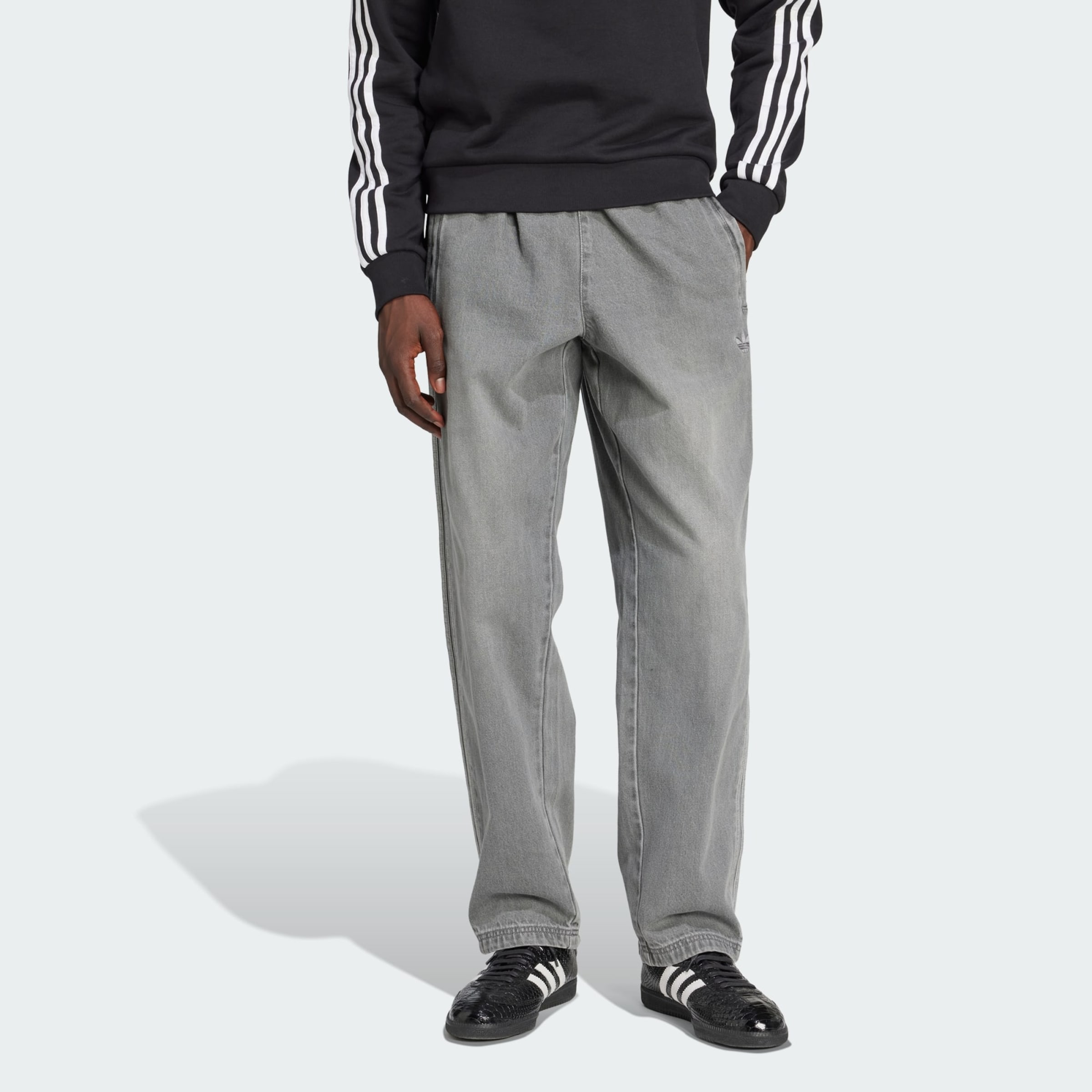 ADIDAS ORIGINALS Loosefit Jeans 'Adicolor' in Grey Denim | ABOUT YOU