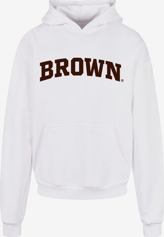 Sweat-shirt 'Brown University - Script' Merchcode en blanc : devant