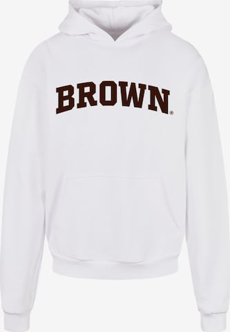 Merchcode Sweatshirt 'Brown University - Script' in Wit: voorkant