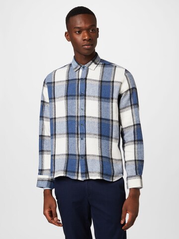 Trendyol Regular fit Button Up Shirt in Blue: front