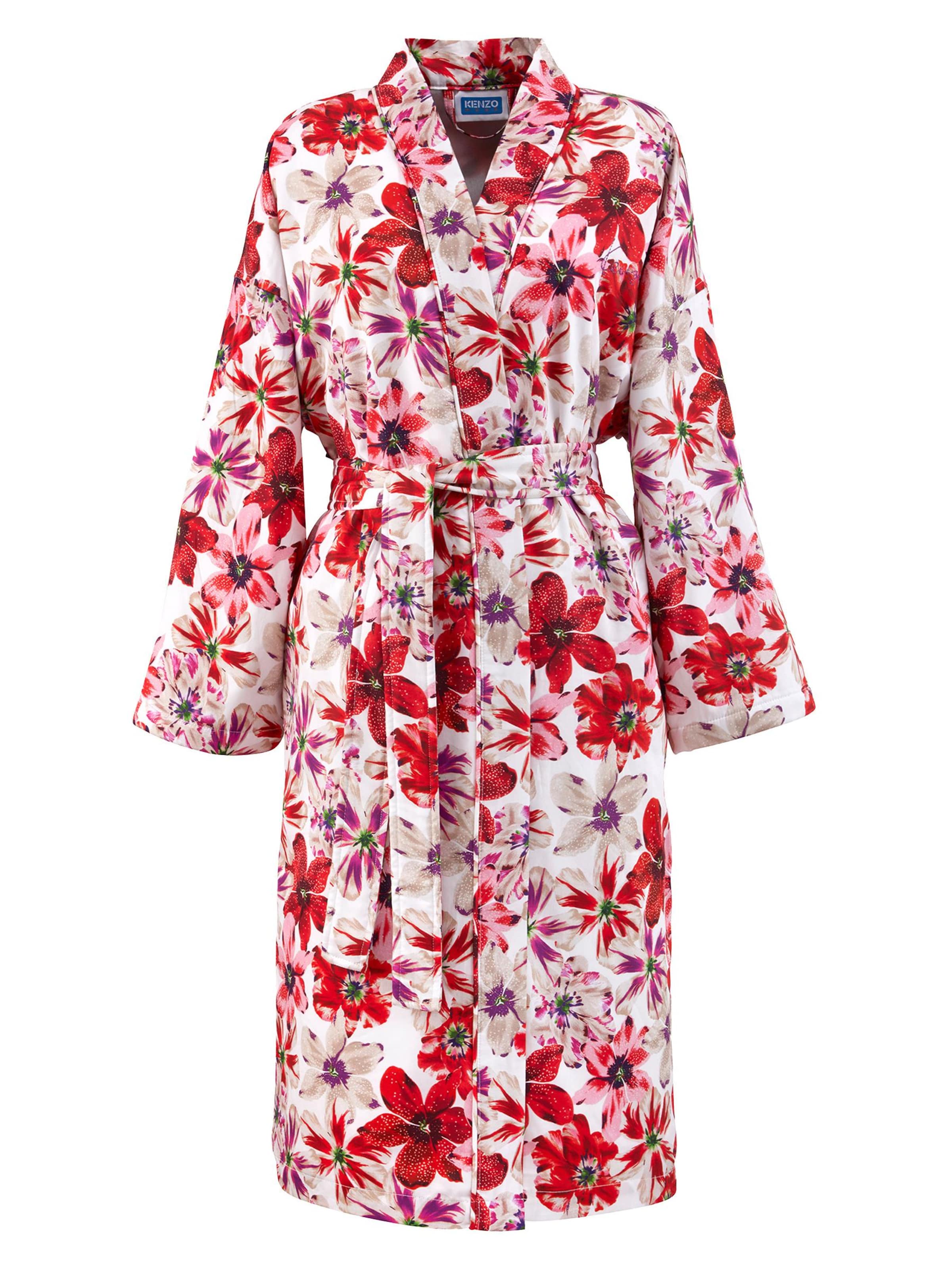 KENZO Bademantel lang 'KFLEUR'‌‌‌‌‌‌‌‌ in Rot: Vorderseite