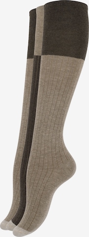 Chaussettes montantes Yenita en marron : devant