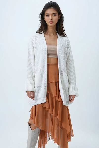 Trend Alaçatı Stili Cardigan i XS-XL i ecru, Produktvisning