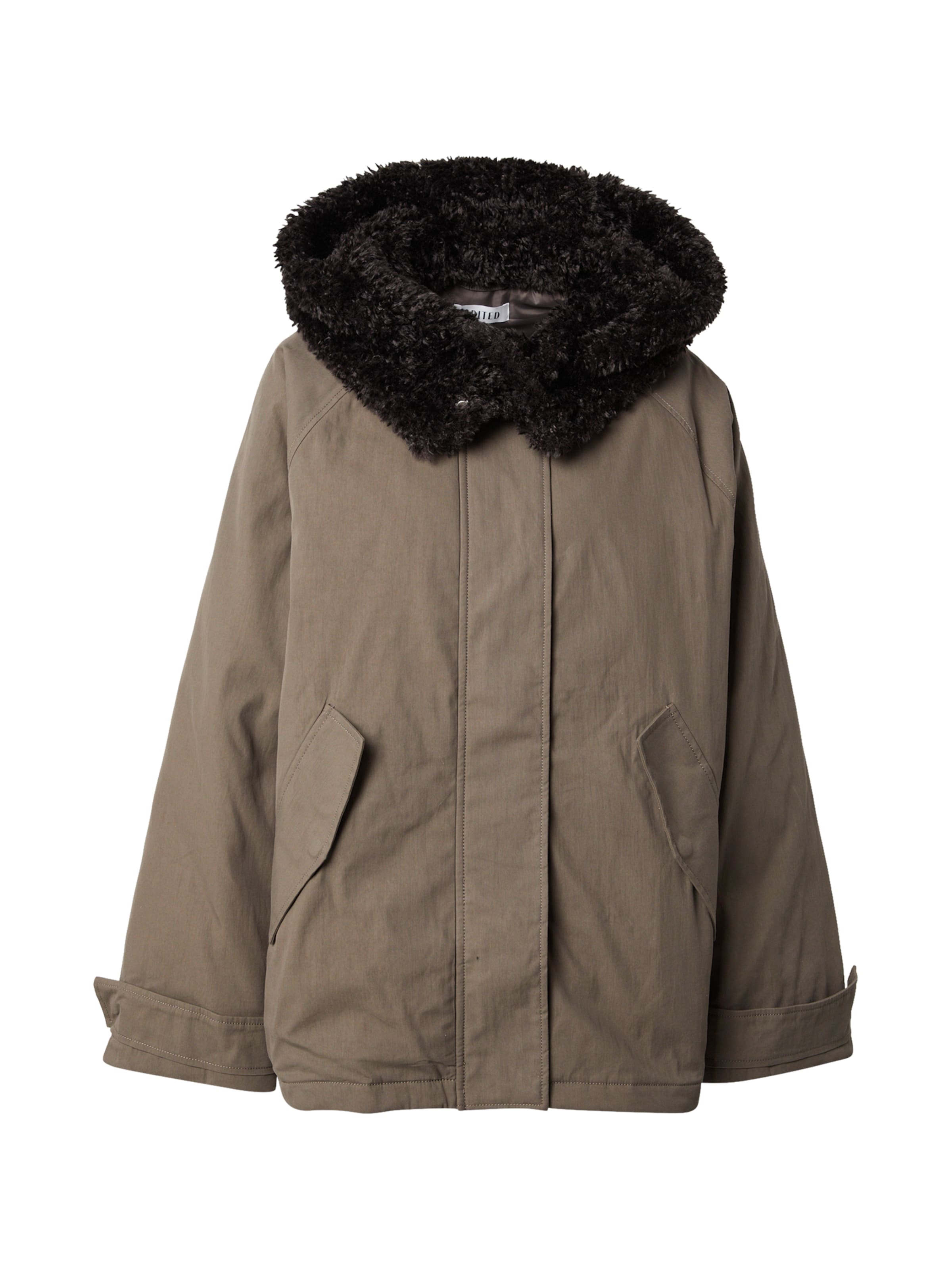 EDITED Winterjas 'Gina' in Bruin: voorkant