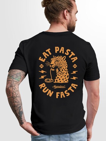 Neverless Shirt 'Eat pasta' in Black