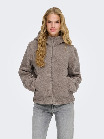 JDY Fleece jas 'JDYReba' in Grijs: voorkant