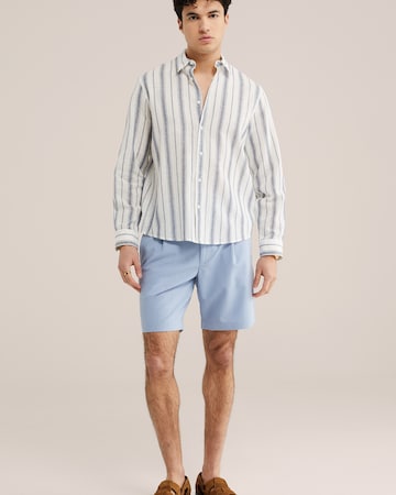 WE Fashion Свободный крой Брюки со складками в Синий