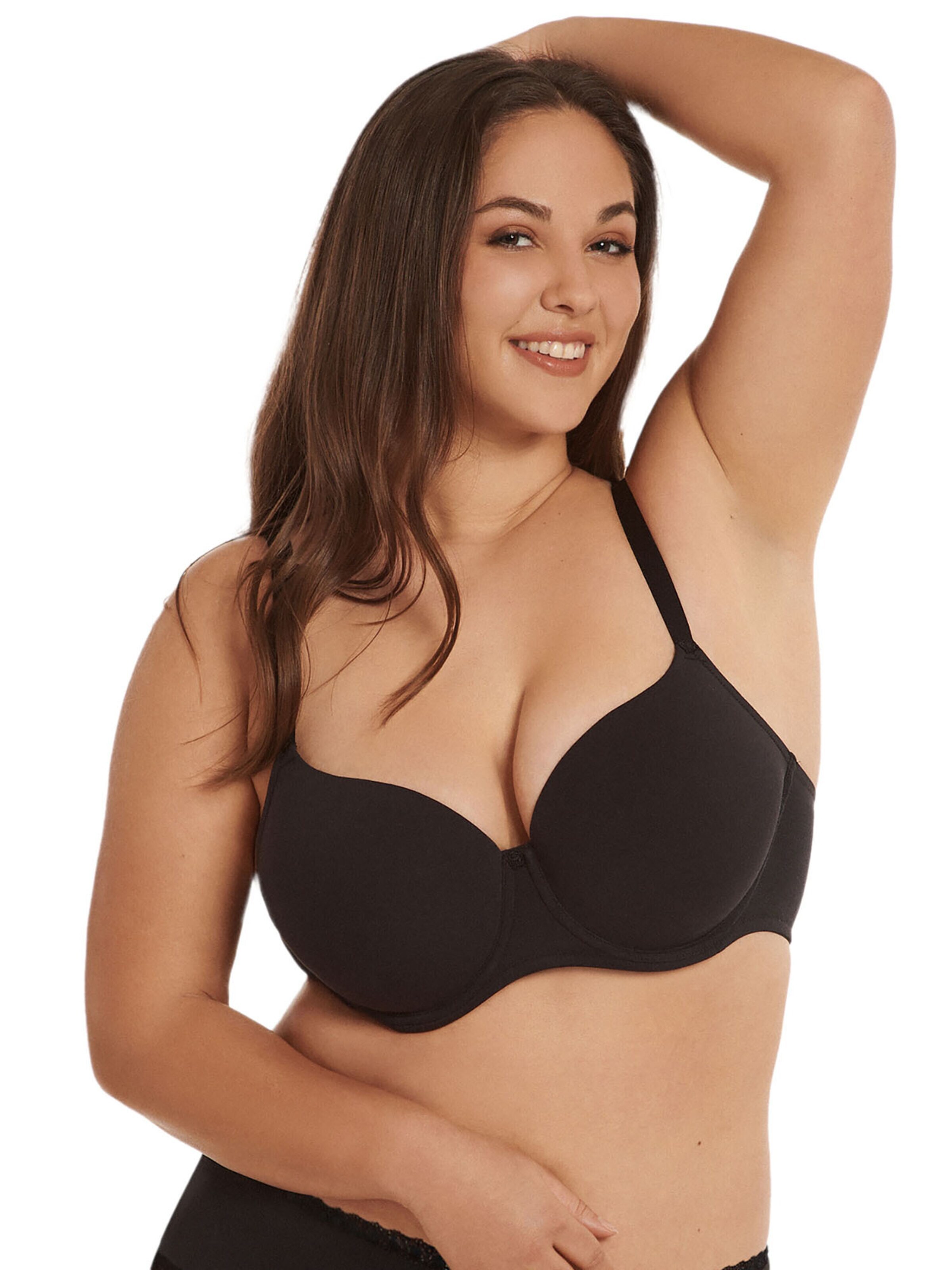 Lisca T-Shirt BH 'Ines'‌‌‌‌ in Schwarz: Vorderseite