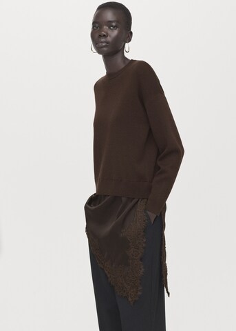 MANGO Pullover 'Nat' in Braun: Vorderseite