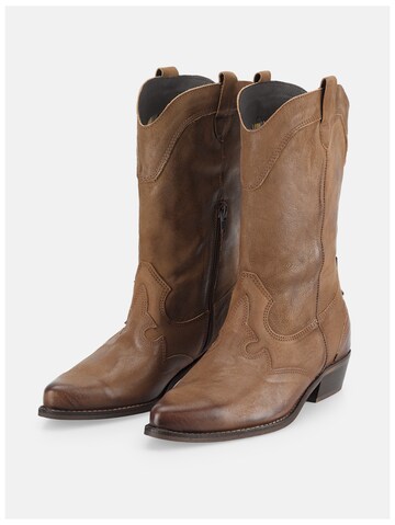 Felmini Wide Fit Cowboy Boots in Brown