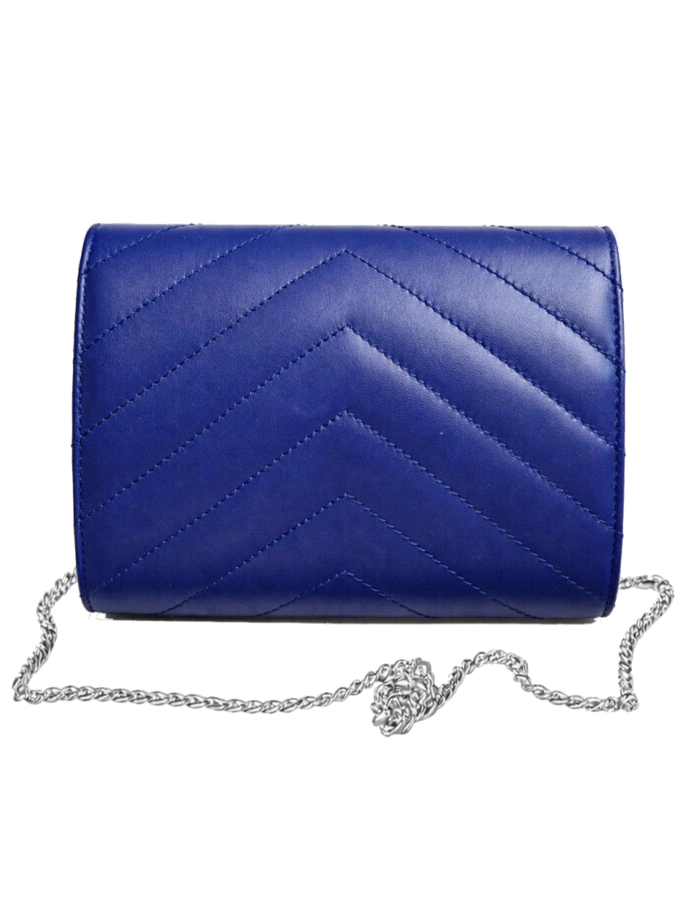 Sellenes - Bolso de noche 'Val Blue Silver Clutch' en azul