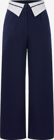 Imily Bela Wide leg Bandplooibroek in Blauw: voorkant