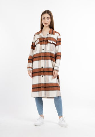 MYMO - Abrigo de entretiempo en marrón: frente