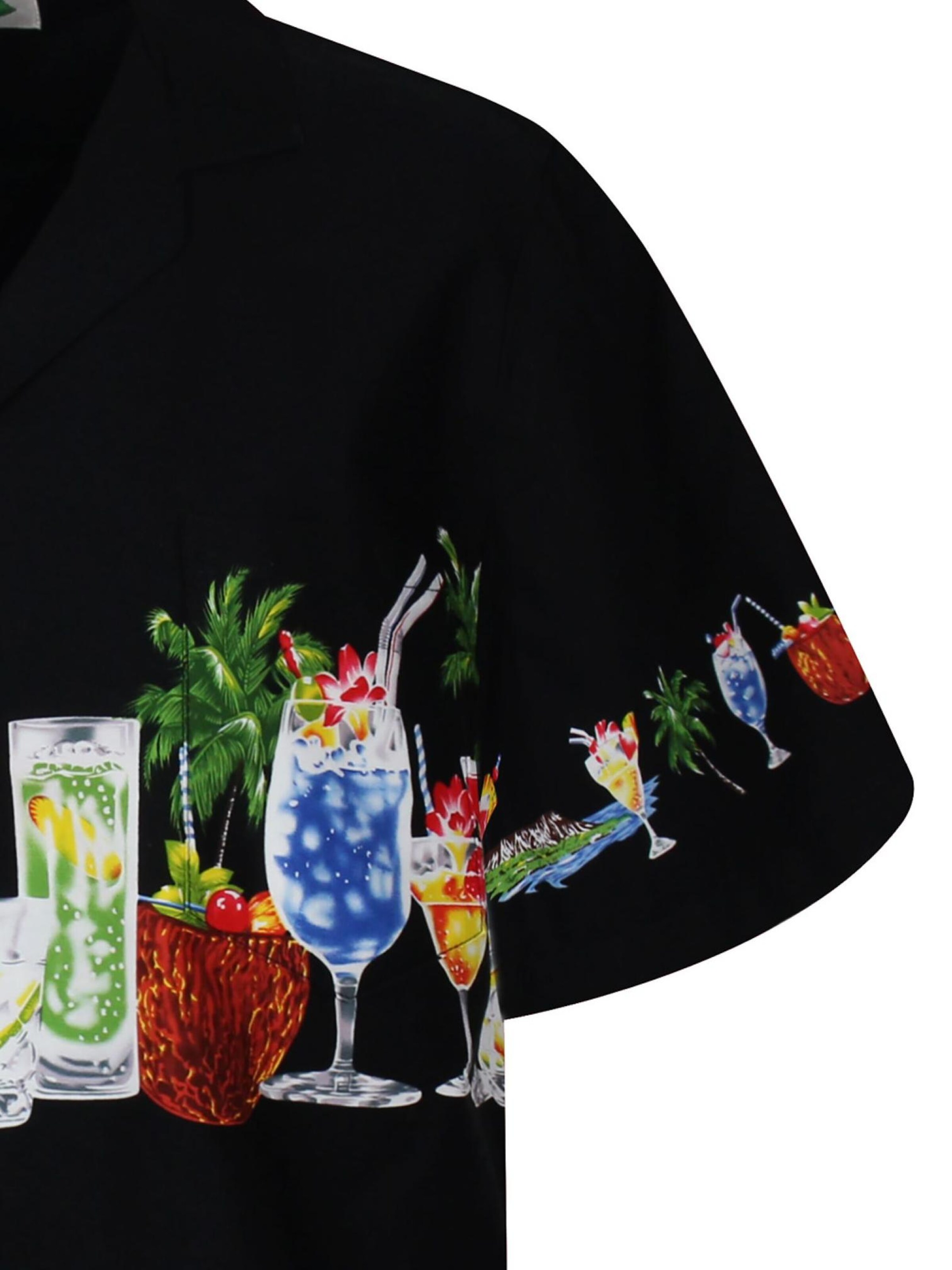 Regular fit Camicia 'Cocktail Brustdruck' di KY's in nero