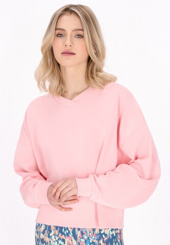 myMo ATHLSR Sweatshirt 'Back To School' in Roze: voorkant