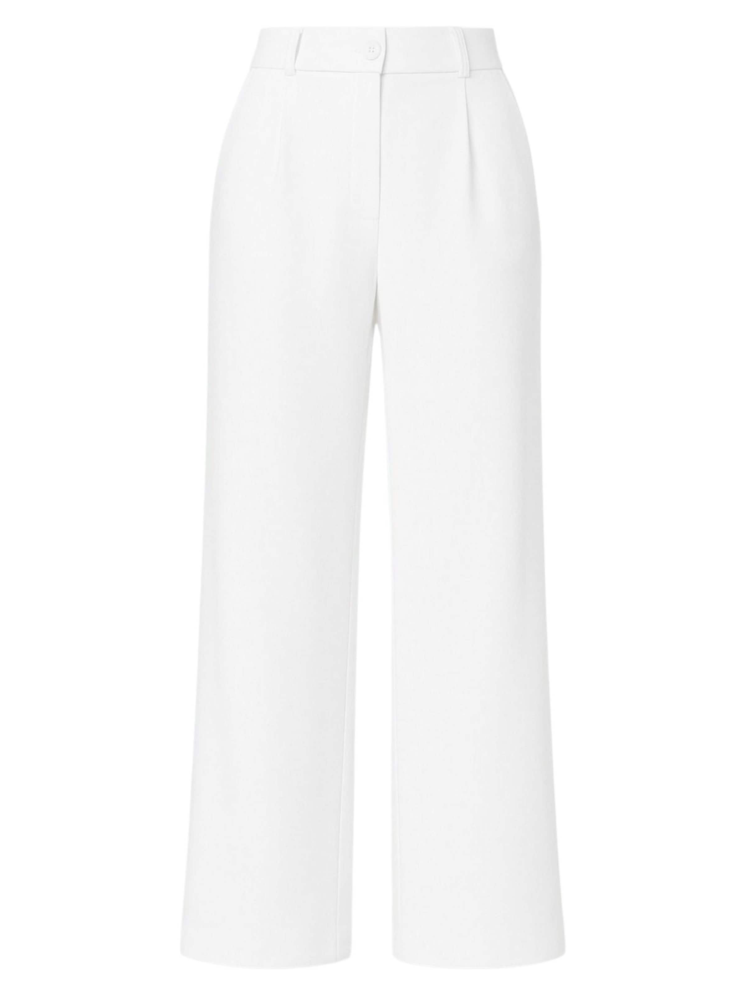 fashionshowcase Wide Leg Bukser med lægfolder 'Seyra' i hvid: forside