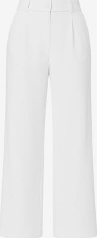 fashionshowcase Wide Leg Bundfaltenhose 'Seyra' in Weiß: Vorderseite