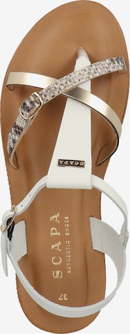 SCAPA T-Bar Sandals in White
