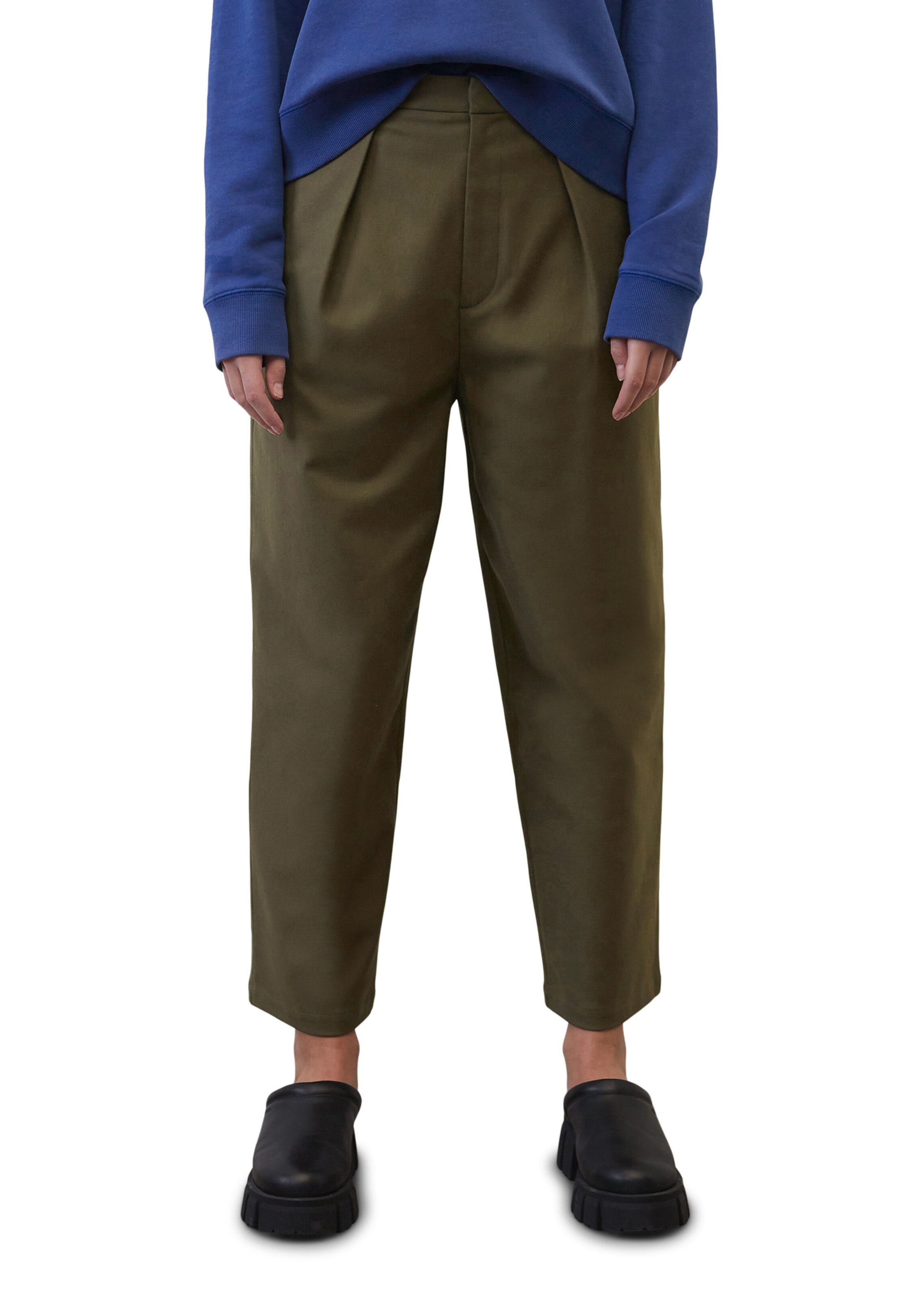 Marc O'Polo DENIM - Loosefit Calças com pregas em verde: frente